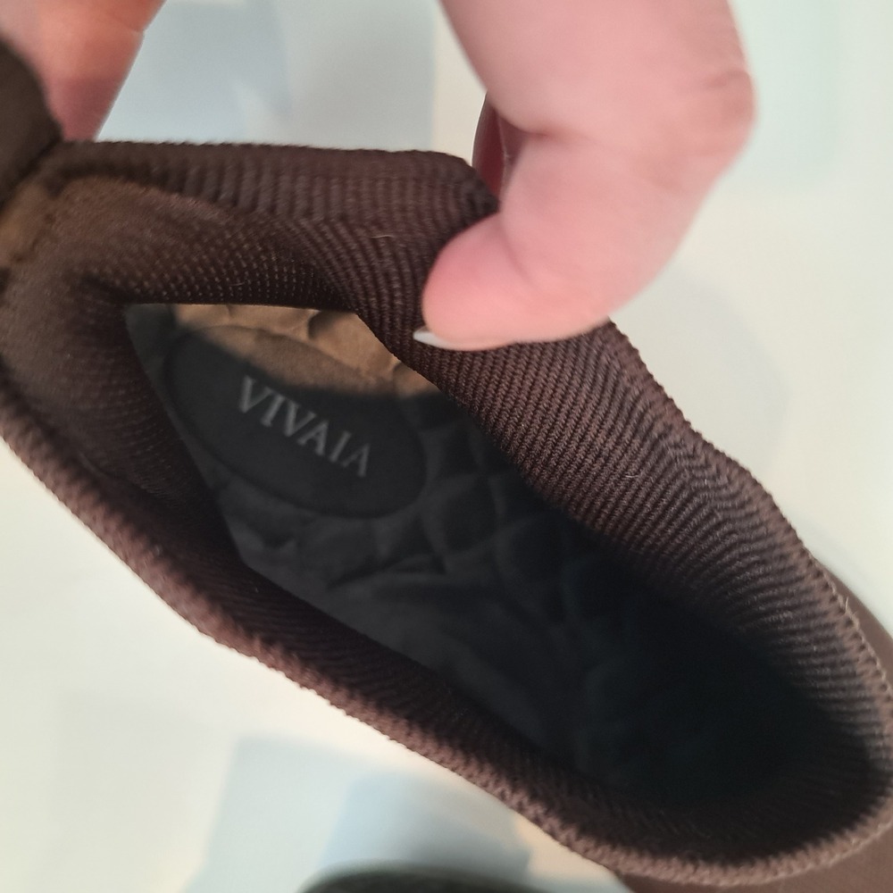 Vivaia Brown Knit Square Toe Chelsea Ankle Boots 39.5 Low Block Heel Womens 8.5 - Picture 8 of 10
